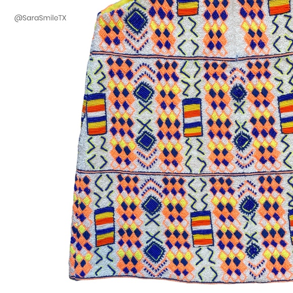 PIA PAURO Designer Colorful Hand Beaded Cutout Sleeveless Mini Dress - NWT - Picture 13 of 16